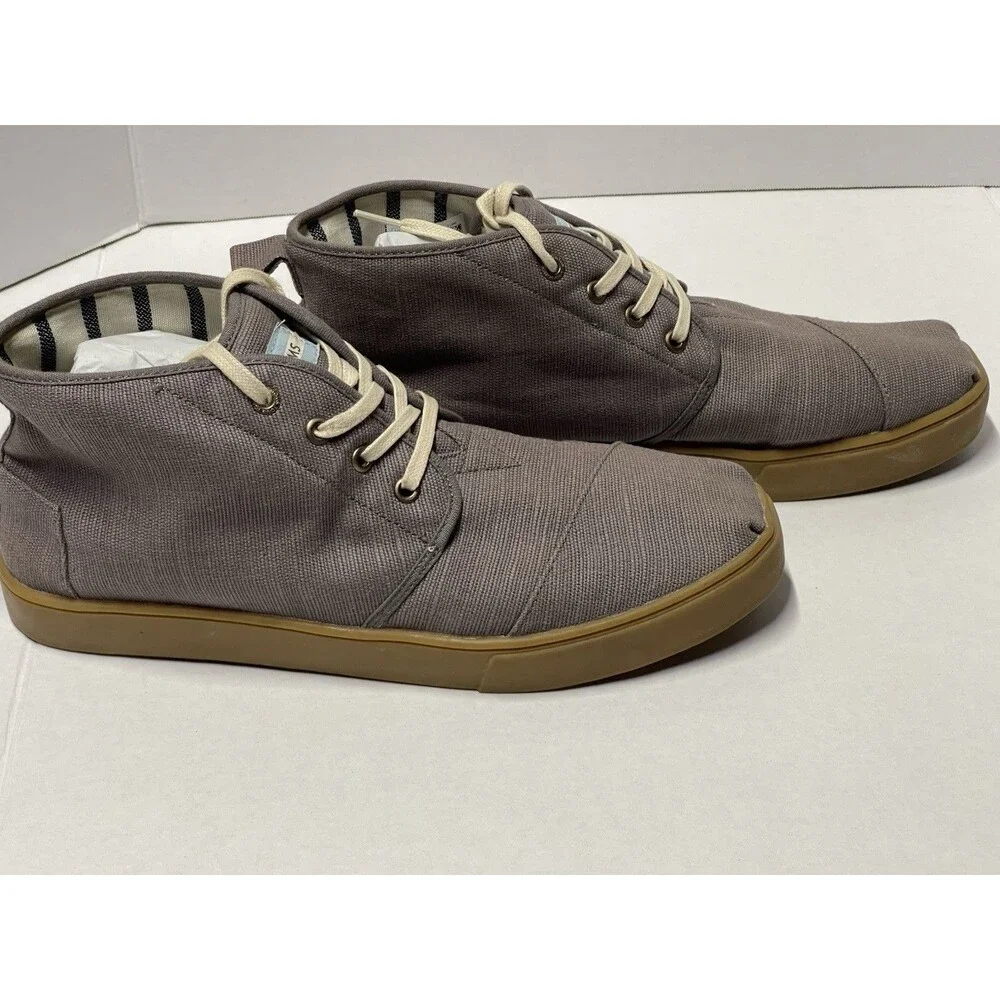 Toms Shoes Men's 12 Bota Shade Heritage Gum Cupsole High Top Sneakers Gray